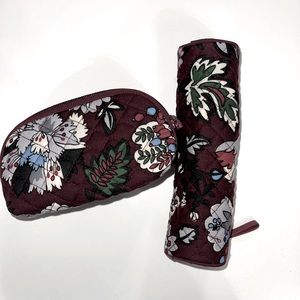 Vera Bradley 2 piece makeup bags. 7-8”